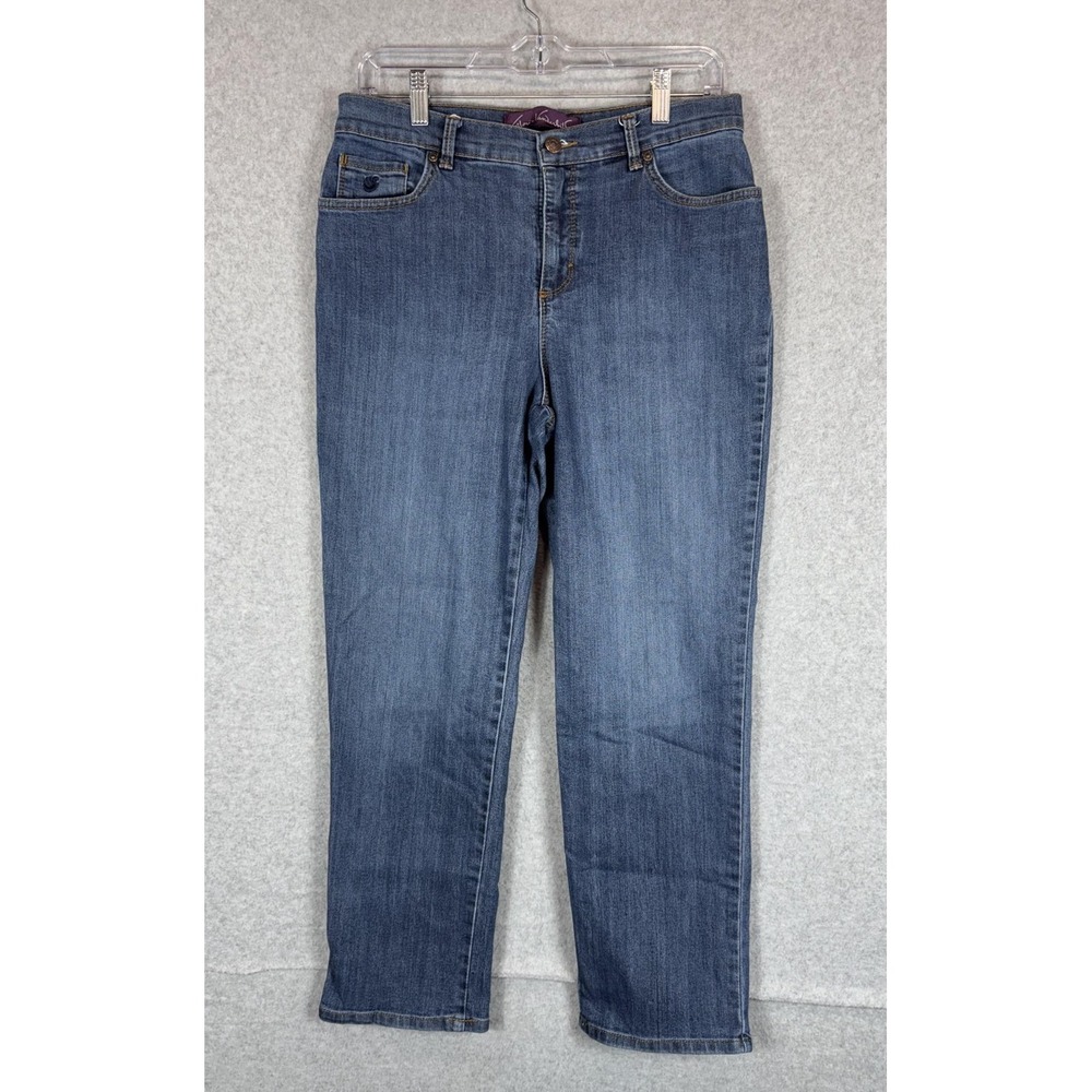 Gloria Vanderbilt Jeans Womens 10 Petite Blue Amanda Classic Tapered Denim Pants